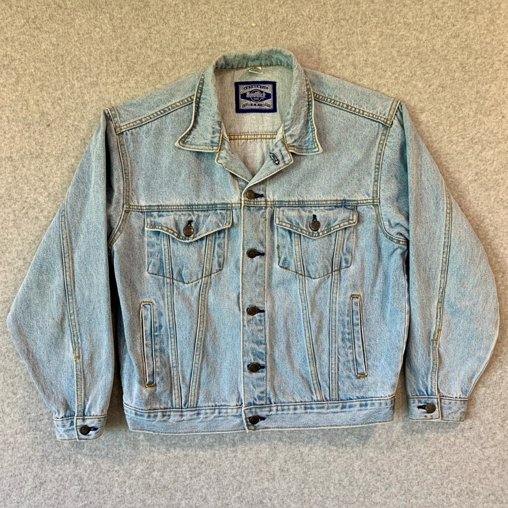 VTG Levi Hard Rock Save The Planet Myrtle Beach Men’s Blue Denim Jean Jacket M